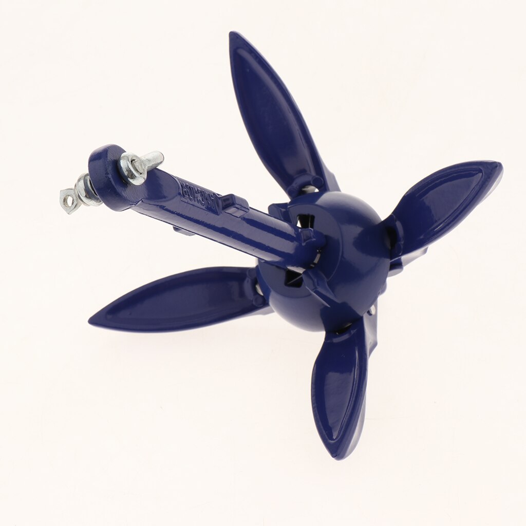 Blauw Aluminium Folding Grapnel Anker Vouwen Dreg Anker 0.7Kg 1.5lb Kajak Anker Marine Grade Boot Onderdelen