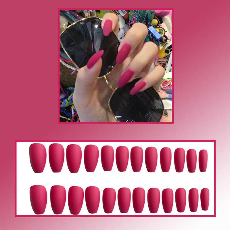 Tragen Nagel Europäischen und Amerikanischen Nagel Nagel Kurz matt und Langen Nagel Nagel Patch Einfarbig Trapez Nagel Produkt: JP791