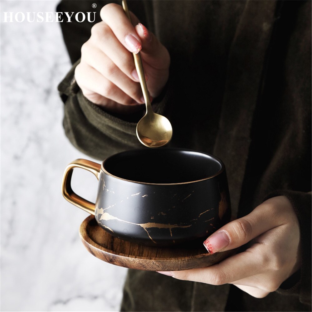 Ensemble de cuillères à café en céramique, tasses de chat à café, condensé à l&#39;italienne, tasse de thé, petite tasse de café avec plat
