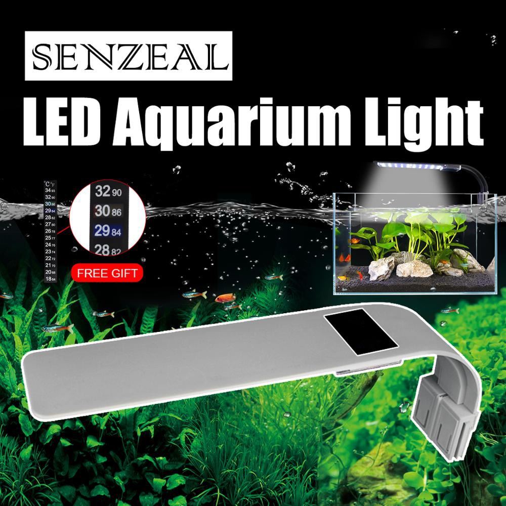 Senzeal Aquarium LED Beleuchtung Super Dünne X9 Clip-auf Aquarium Licht 15W 2000LM Hellsten Aquarium Lampe AU/EU/uns-stecker 110-240V