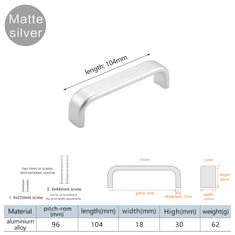 Minimalistisch modern meubilair kastdeur lade lange handgrepen voor badkamerkast zwarte aluminiumlegering: Roze