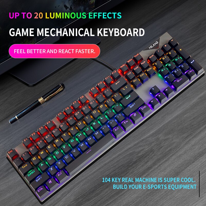 Gaming Keyboard and Mouse Mechanical Feeling USB Wired 104 Keys Keyboard Gaming Mouse Set for Game PC Laptop Computer