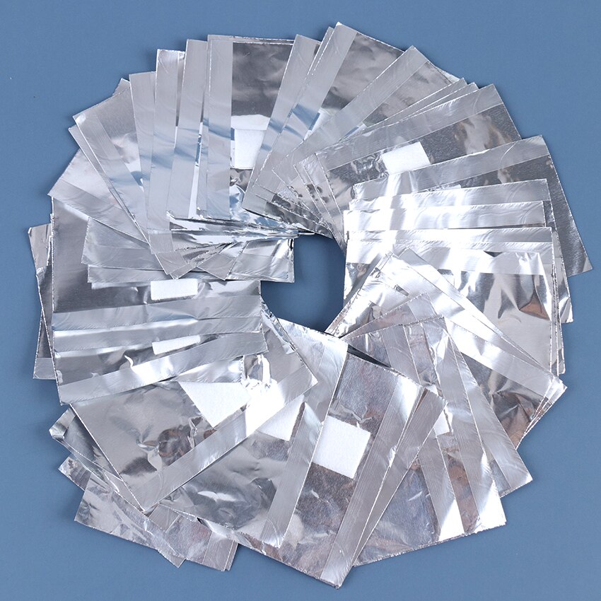50 stk aluminiumsfoliefjerner wraps nail art suge af akryl gel neglelak fjernelse bomulds neglerens værktøj
