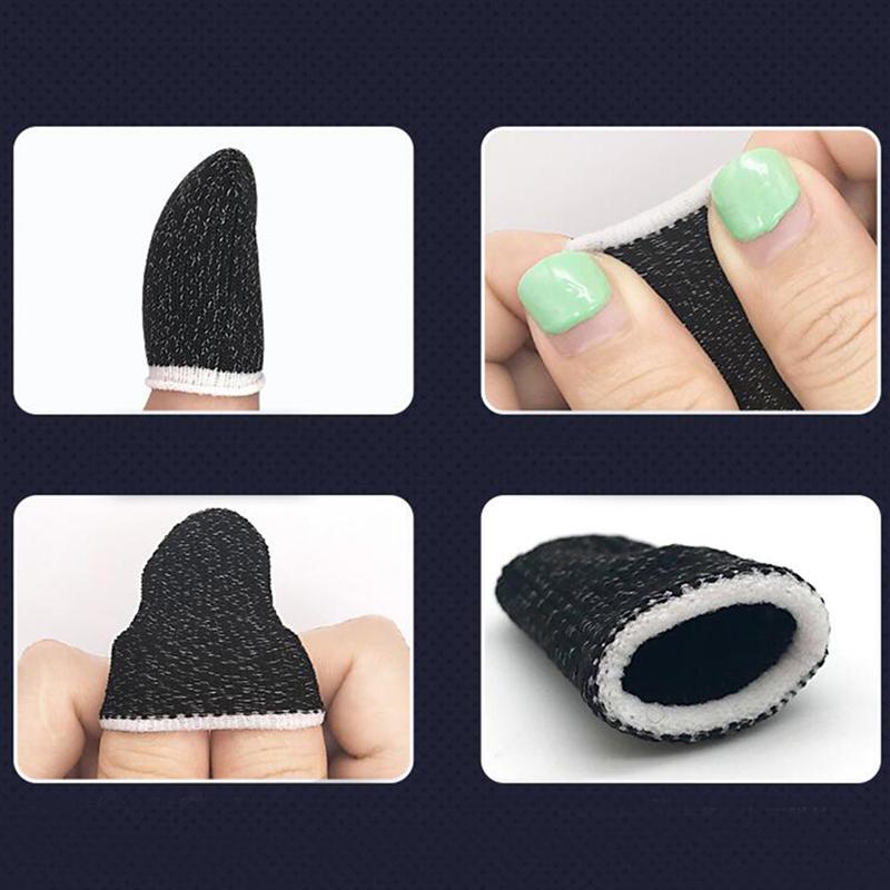 20Pcs Vinger Mouw Screen Touch Ademend Spel Vinger Cover Elastische Zachte Vingercondoom Anti-Zweet Duim Vingers Protector