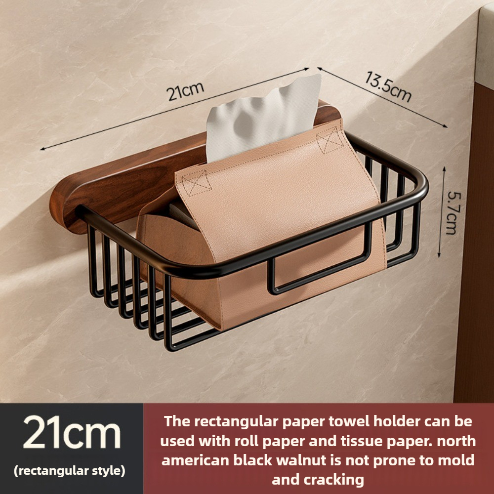 Toilet Tissue Box Bathroom Walnut Space Aluminum Paper Box Mobile Phone Storage Rack Stylish and Handsome Bathroom Accessories: Yellow