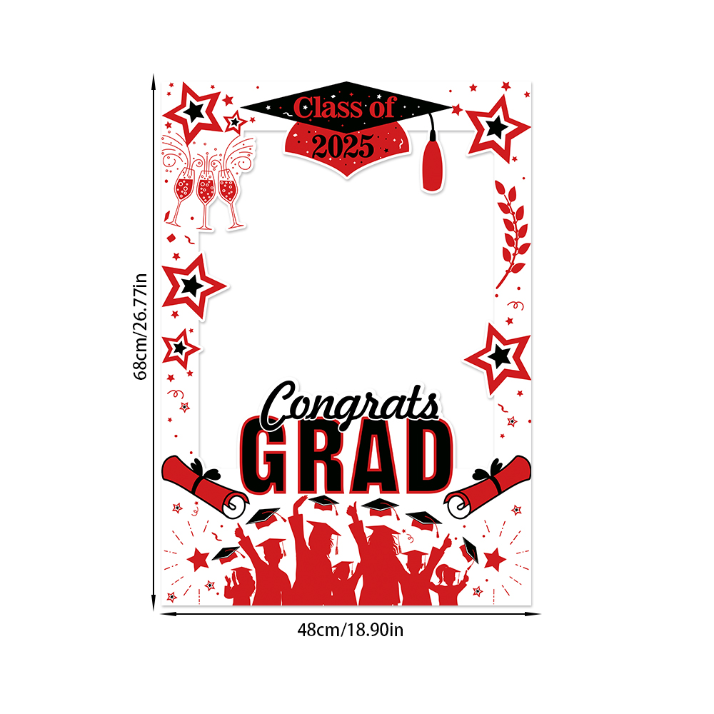 Class of Graduation Party Photo Booth Props Congrats Grad Graduation Photo Booth Frame Selfie Prop Graduation Party Decor: Dark Khaki