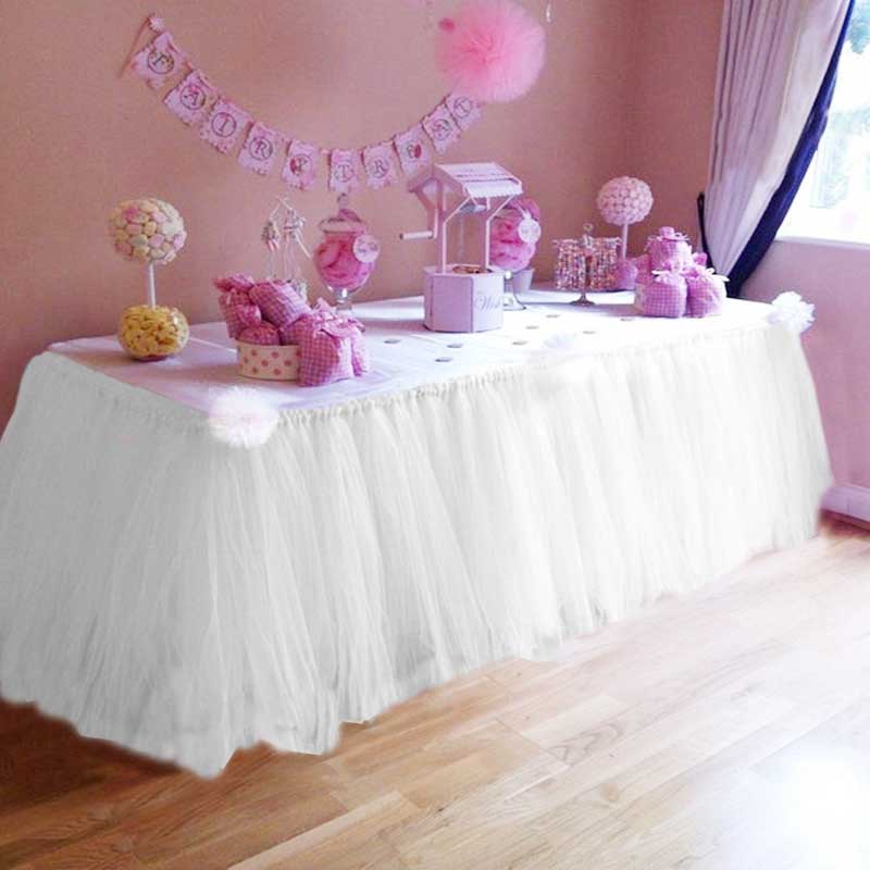 Wedding Party Tutu Table Skirt Tableware Cloth Baby Shower Party Home Decor Table Skirting Birthday Party 100x80cm: 10