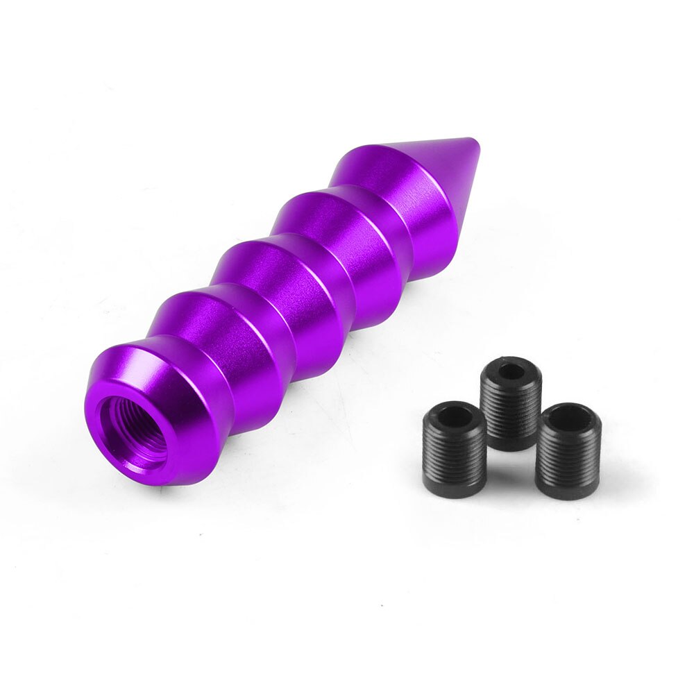 Universal Aluminum 146MM Gear Shift Knob Pointed End Cone Manual Transmission Shifter Lever Knob Gear Bamboo Style: Purple