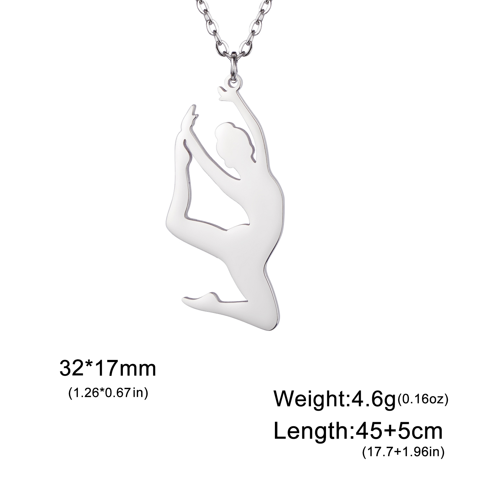 Teamer Gymnastics Necklace for Women Girls Sports Pendant Stainless Steel Jewelry Dancer Gymnast Birthday: Blue Zinc