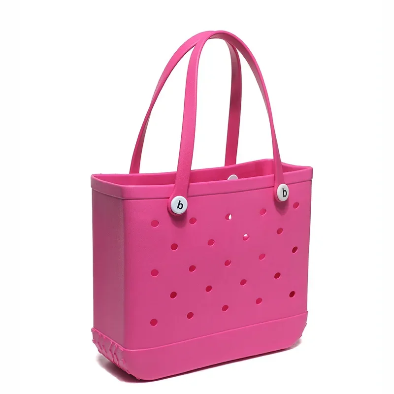 Bolsa de playa grande EVA, cesta de almacenamiento impermeable para piscina, de verano para mujer, bolso de hombro tipo shopper, bolso de playa de gelatina, bolso de mano Croc: Azul