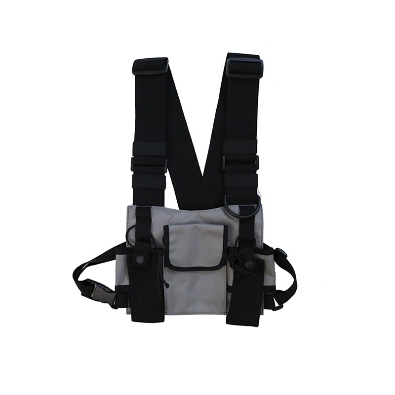 Bolso de pecho de estilo Hip-Hop para hombre, bolsa táctica de dos correas, aparejo para el pecho, paquete de utilidad