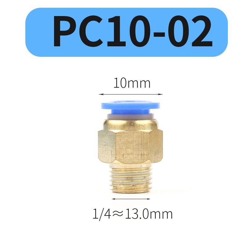 PC Air Pneumatic Fitting 4mm 6mm 8mm 10mm 12mm Male Thread 1/4 1/2 1/8 3/8 Compressed Hose Tube Pipe 4-M5 6-M5 Quick Connector: PC10-02