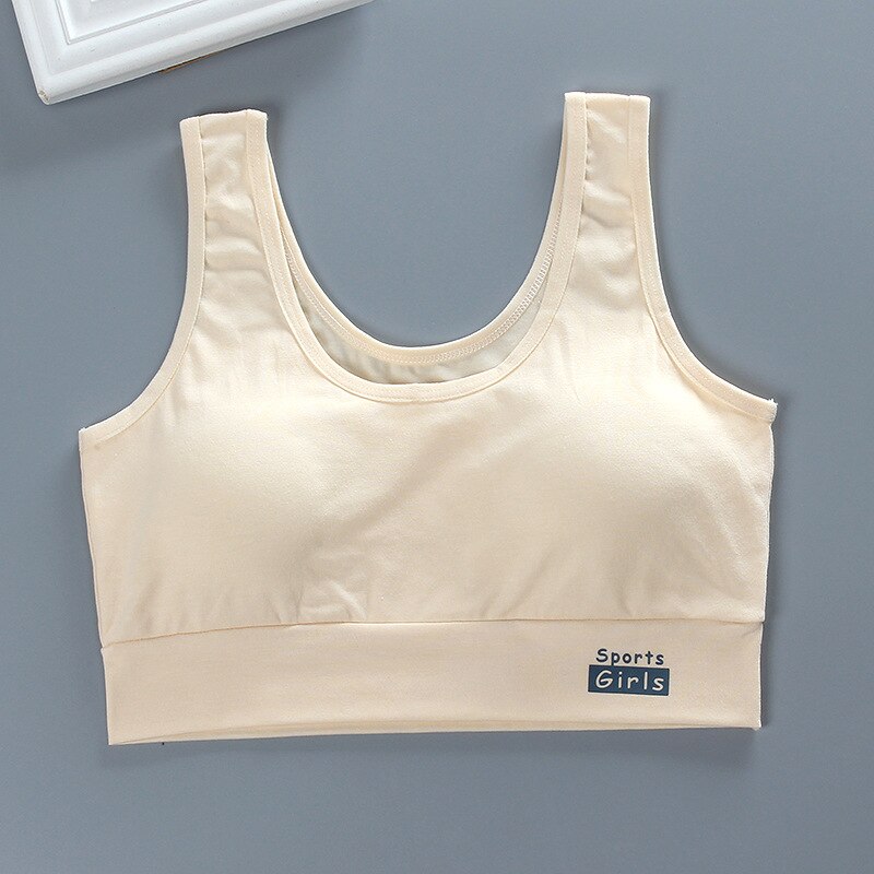 developmental bra vest style girl underwear junior high school students pure cotton sports tube top teen bra: 2