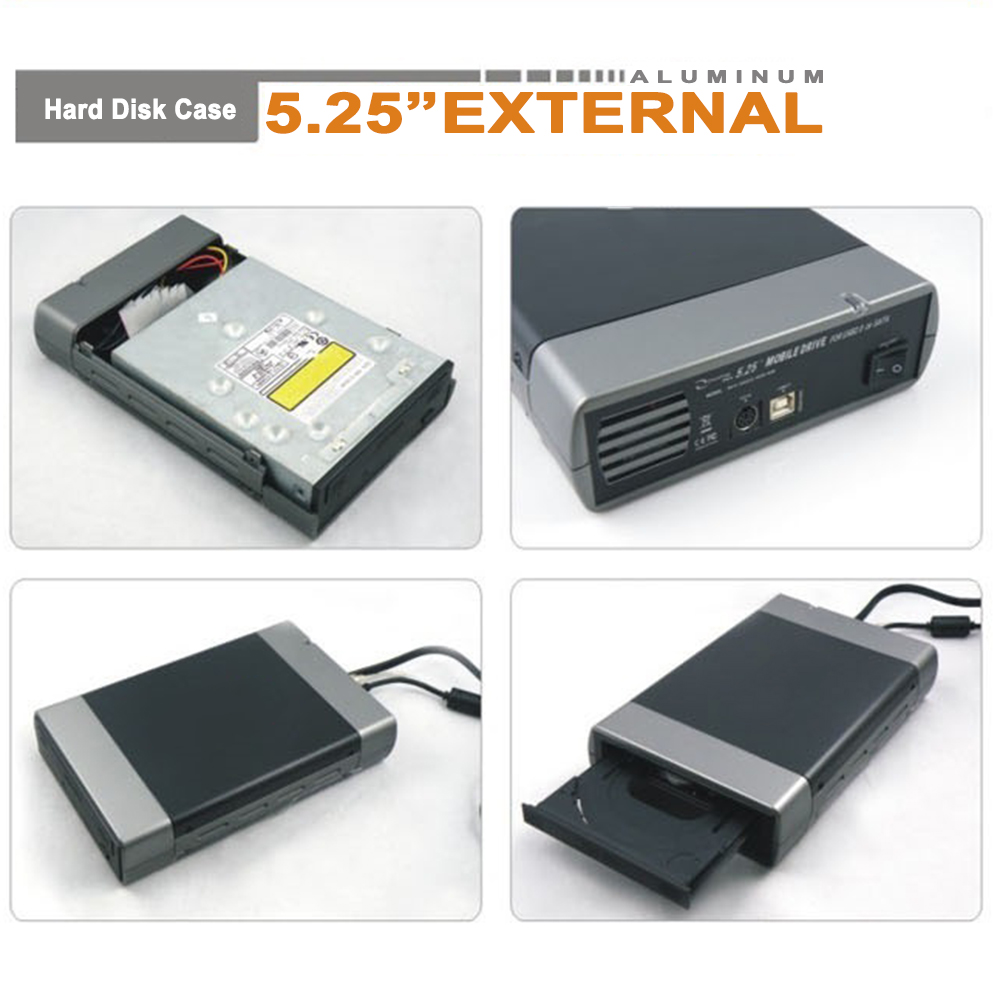 5.25 inch USB 2.0/USB 3.0 SATA External Optical Drive Case Enclosure Box Adapter For Windows XP For Mac PC
