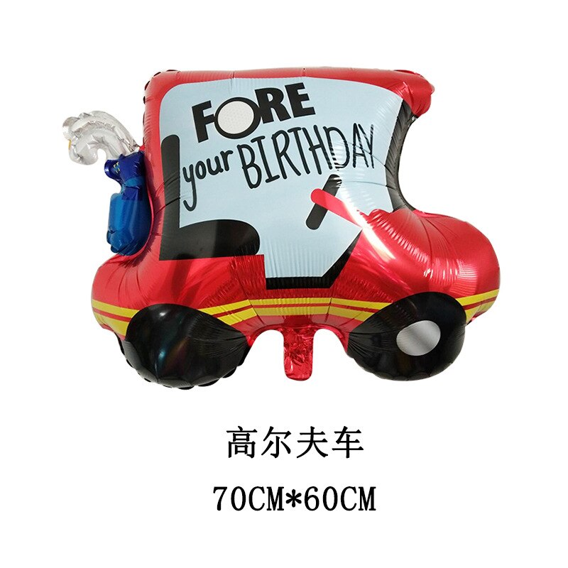 Tegneserie transport legetøjsbil aluminiumsfolie ballon børn tillykke med fødselsdagen mødested dekoration ballon børn fest balloner: Golfvogn