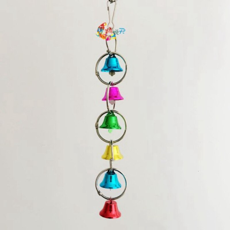 8Pcs Bird Toys Pet Parrot Chew Toys Wooden Swing Bell Hanging Toy Stand Budgie Parakeet Bird Cage Home Decoration CWJWJ90a-1: 1pc 28cm