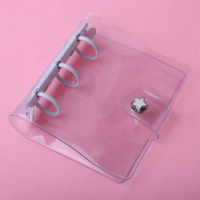Transparent 3 Holes Mini PVC Loose Leaf Notebook Notepad Sheet Shell File Folder Cover