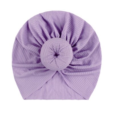 Neugeborenen Baby Stricken Hut mit Donuts Bogen Infant Krankenhaus Hut Baby Warm Beanie Bögen für Headwear Strick Headwrap Turban: plum