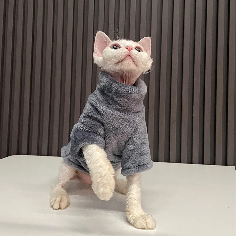 Vestiti alla moda per gatti Sphynx Maglione per gatti Abbigliamento per gattini Hound Dog Felpa con cappuccio Vestiti per Sphinx Cat Outfit Tute per animali domestici: XXL / Navy Blu