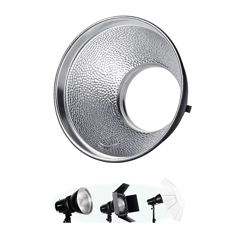 NiceFoto 55 Degree Standard Reflector Lamp Shade Dish for Bowens Mount Studio Strobe Flash Light Speedlite