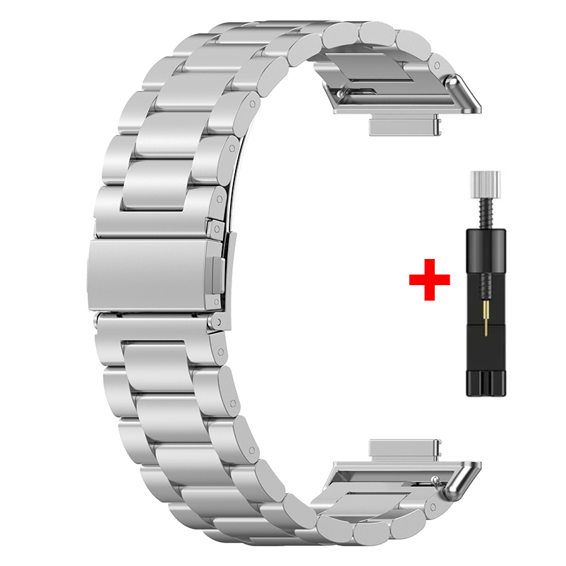 Klockarmband för huawei watch fit 4 pro 3 smartwatch rostfritt stålarmband för huawei watch fit 4 metallkorrigerat armband: Silver- / 13mm