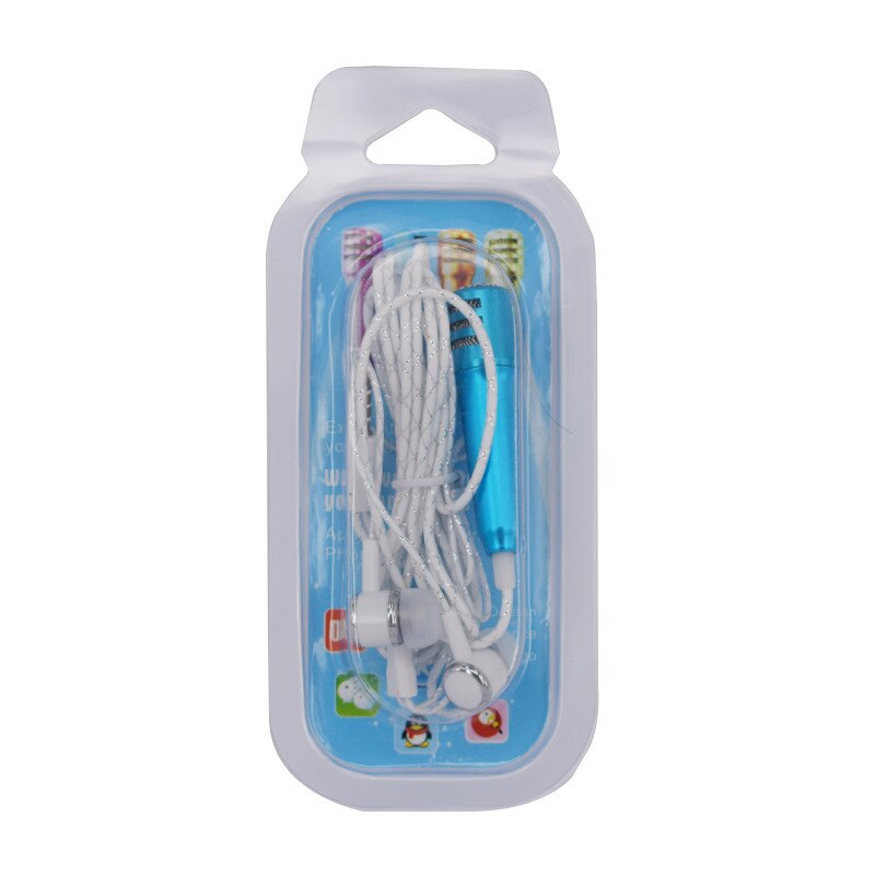 3.5MM Live phone universal wired microphone small microphone mini wheat headset in-ear For Tik Tok kids accessories For girls: blue