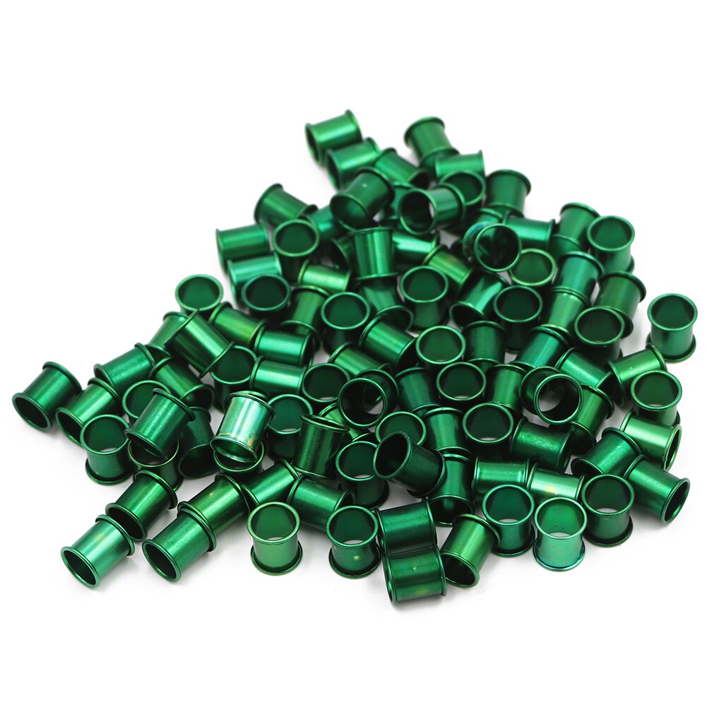 100 pcs Pigeon Bird Aluminum Foot Ring Bird Carriers Identification Inner diameter 8mm Length 10mm Bright Colors BirdFoot rin: Green 100 pcs