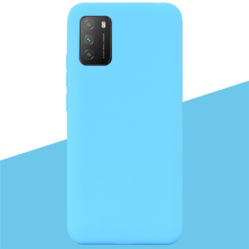 For POCO M3 Case Soft Silicone Tpu Case For Xiaomi Poco M3 Case Protective Silicone Case For POCO M3 M 3 Fundas Coque Shell Capa: 5 Sky Blue