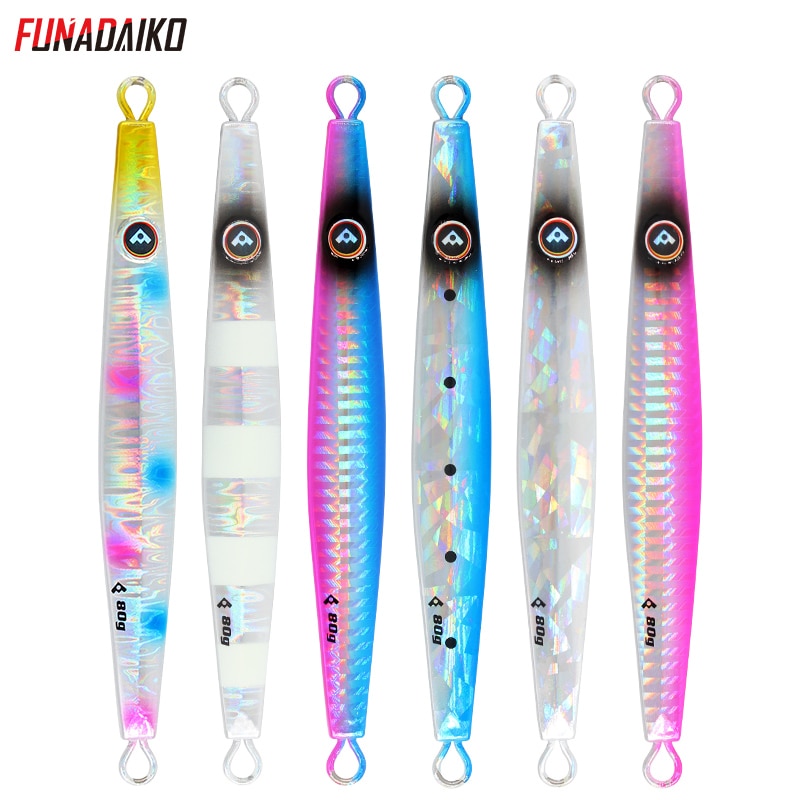 Leurre de pêche funadaiko appât artificiel leurre jig en métal leurre de pêche jig lent leurre jigging 60g 80g 100g leurre jig appât dur leurre jig en métal