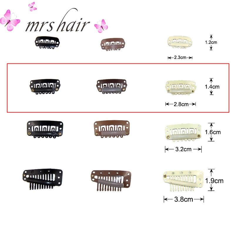 50 Uds 2,8 cm Clip para extensiones de cabello pinzas para el cabello Clips a presión con Clips de peluca trasera de silicona para Clip en accesorios de peluca tejida