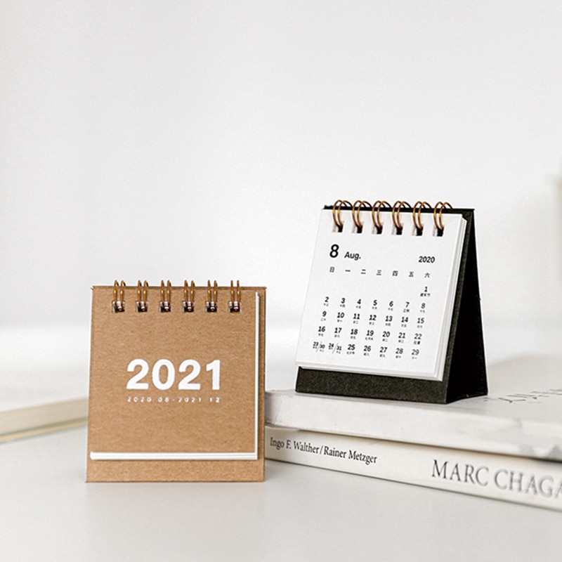 Desktop kalender simpel ensfarvet mini dobbelt daglig planlægning tabel planlægger årlig dagsorden arrangør