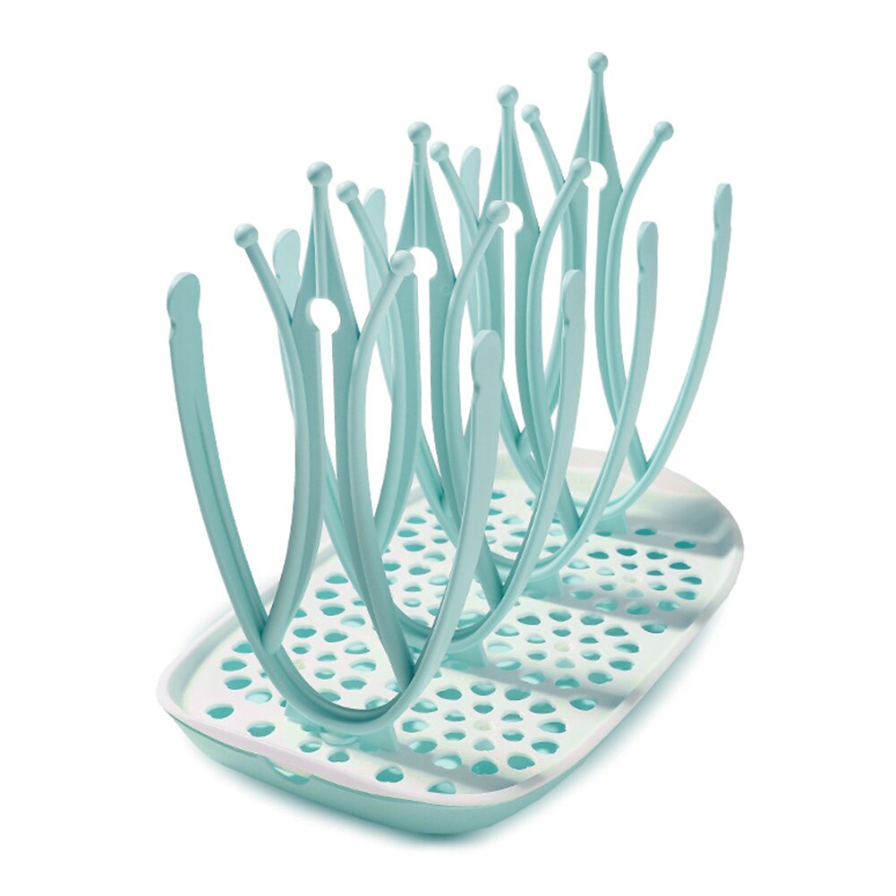 bébé bouteille étendoir Multi fonctionnel bébé bouteille étendoir avec égouttoir lave-vaisselle sécurité max 8 bouteilles #38: Sky Blue