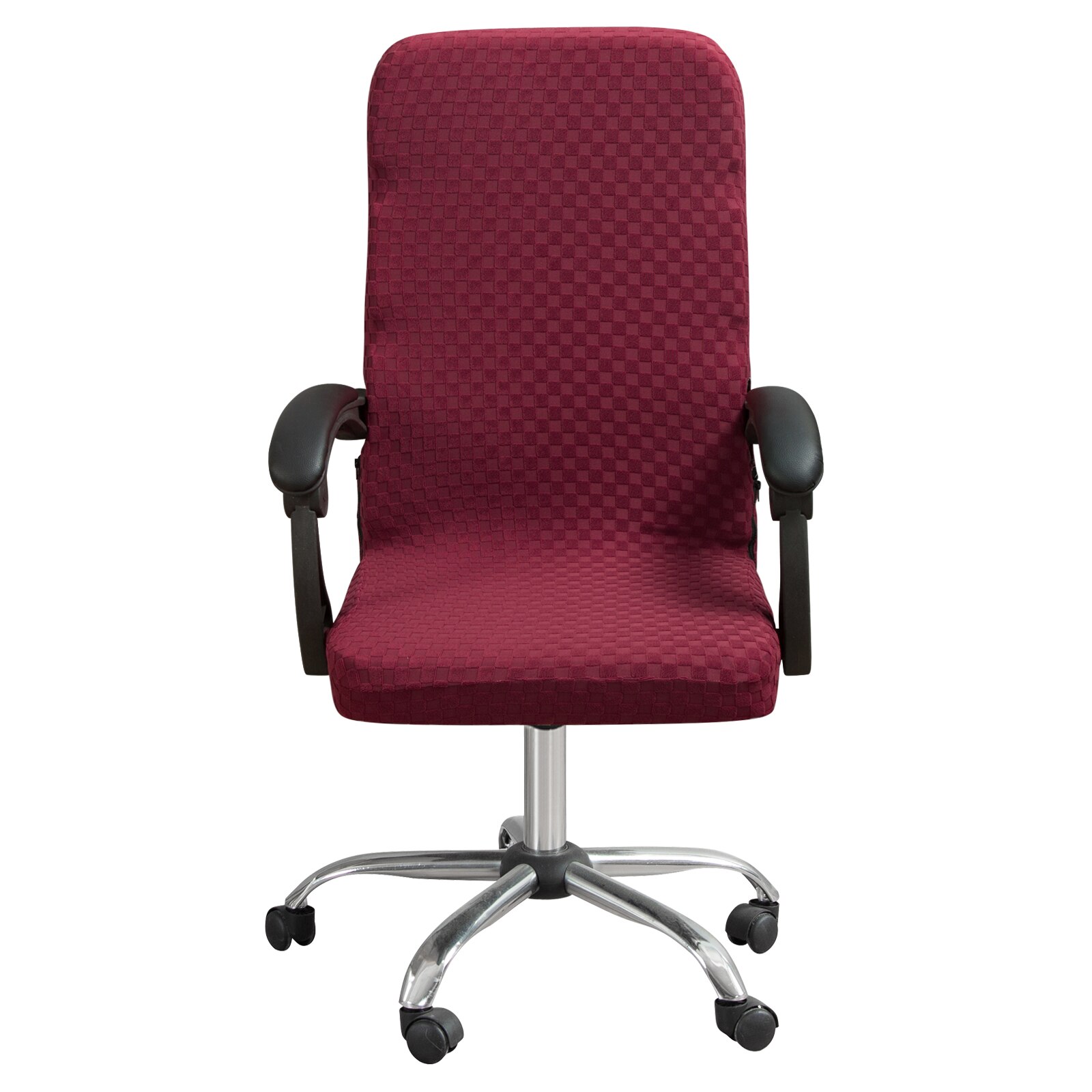 Modern Spandex Computer Chair Cover 100% Polyester Elastic Fabric Office Chair Cover Easy Washable Removeable: red / M
