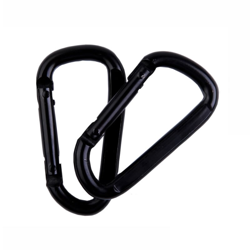 Electrophoretic Black Strong Load-bearing 230kg D Carabiner Spring Snap Clip Hooks Swing Safety Buckle Climbing Carabiner