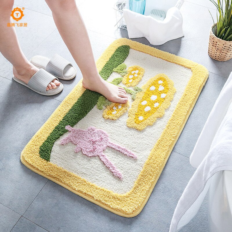 Zachte, zachte badmat, badkamer deurmat, decoratie, absorberende, antislip badmat, badmat, deurmat