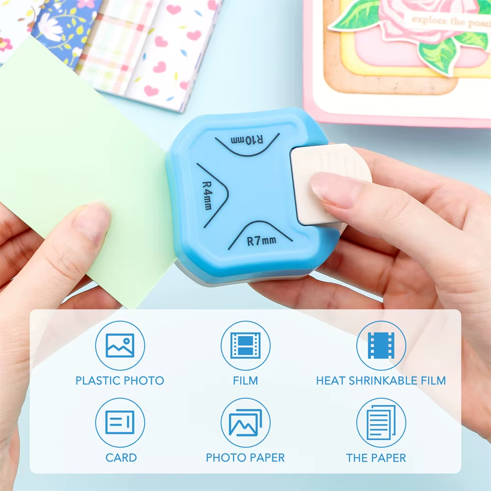 3 in 1Paper Cutter Corner Embosser Cutter for DIY Photo Card Business Card Handmade Project Home School Items Mini Paper Cutters