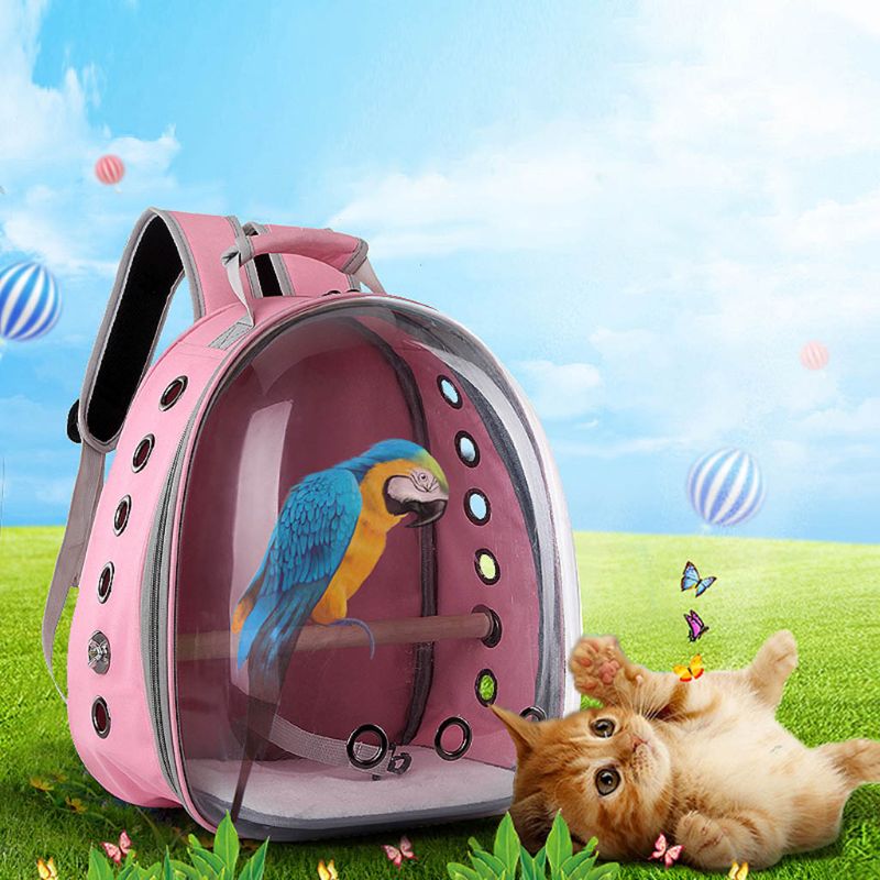 Astronaut Space Capsule Pet Parrot Carrier Birds Breathable Car Bike Window Bubble Travel Carry Bag Transparent Backpack