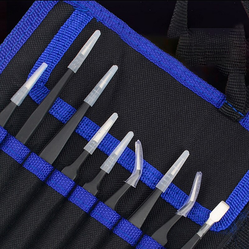 Urijk 6/10Pcs Tweezers Tools Kit ESD Precision Antistatic Tip Curved Straight Stainless Steel Tweezers Nipper Repair Tool