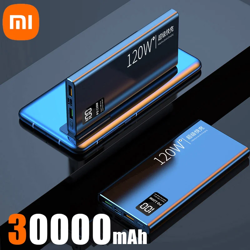 Xiaomi 120W Power Bank 50000mAh High Capacity Fast Charging Powerbank Portable Battery Charger For iPhone Samsung Huawei: black