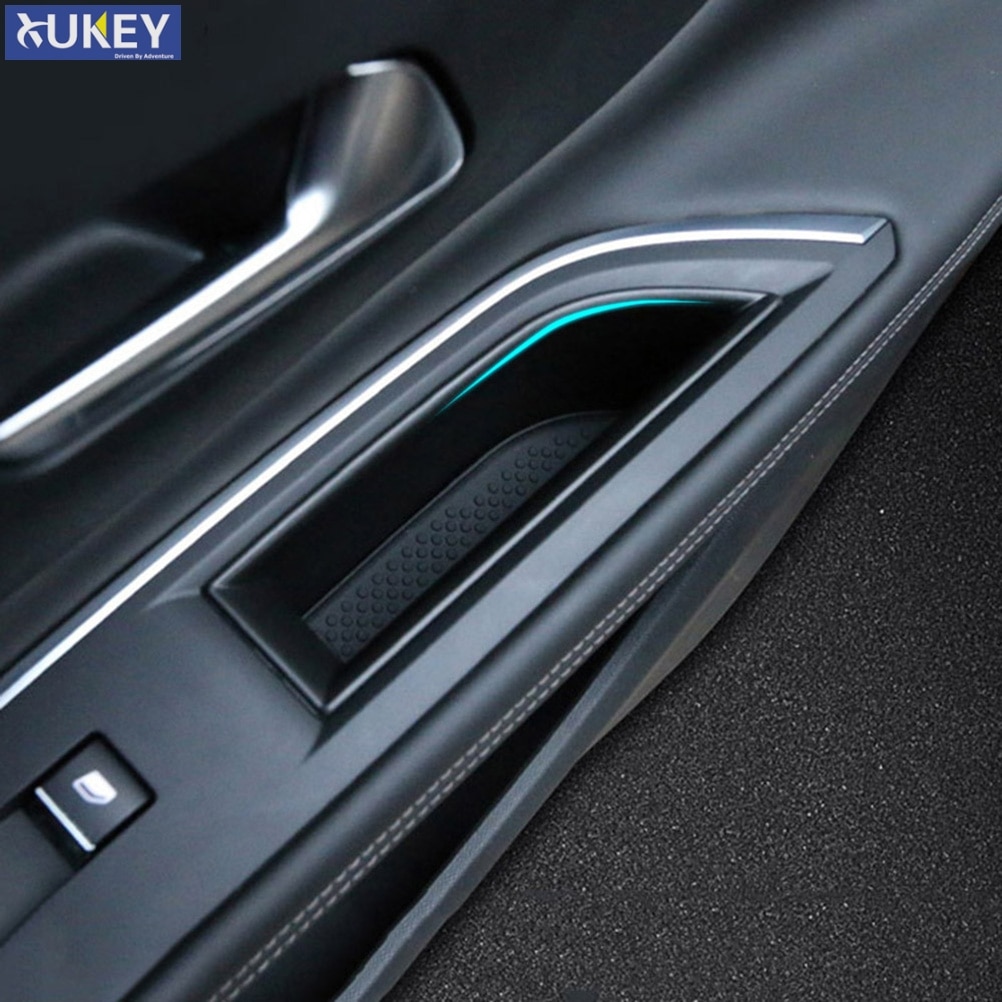 2Pcs Cars Front Door Handle Storage Box Tray Container Car Parts Accessories For PEUGEOT 3008 5008