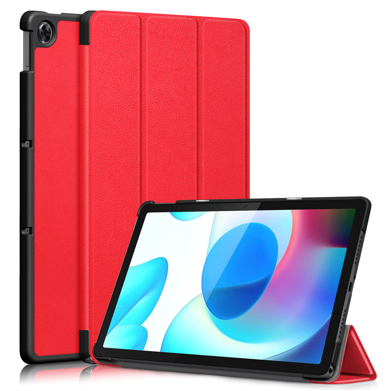 Custodia per Realme Pad custodia da 10.4 pollici tri-fold in pelle PU supporto magnetico custodia per Tablet per Realme Pad 10.4 &quot;custodia: Red