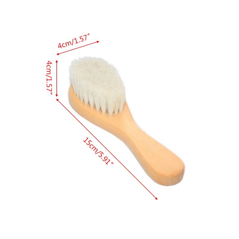 2 Pcs/set Baby Care Natural Wool Wooden Brush Comb Kids Hairbrush Newborn Infant Comb Head Massager P31B