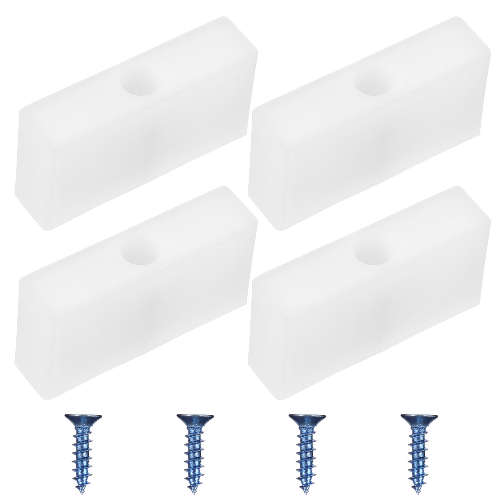 4pcs Window Plastic Anti-collision Buffer Block Protection Window Lock: White