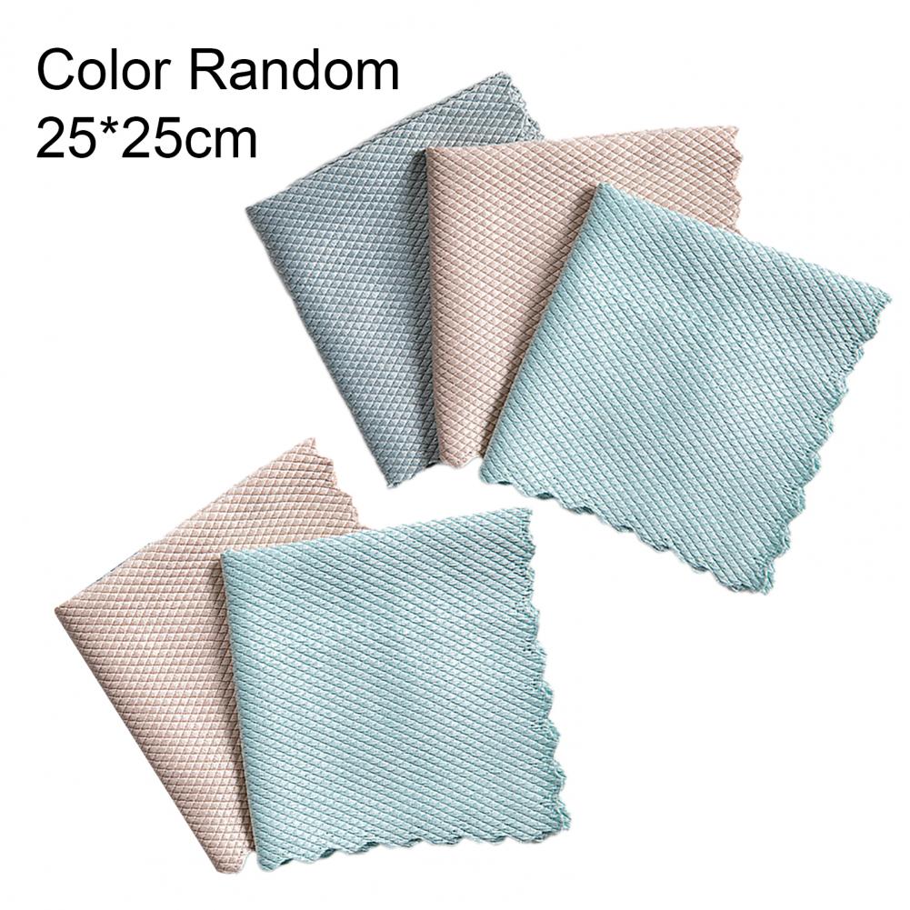 5Pcs Rag Soft Super Water Absorbent Polyester Cleaning Fish Scale Rag for Kitchen
