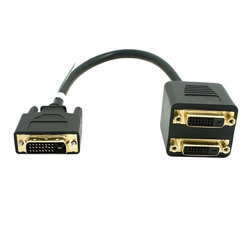 Adaptor DVI-D Male to Dual 2 DVI-I Female Video Y Splitter Cable Adapter UY8