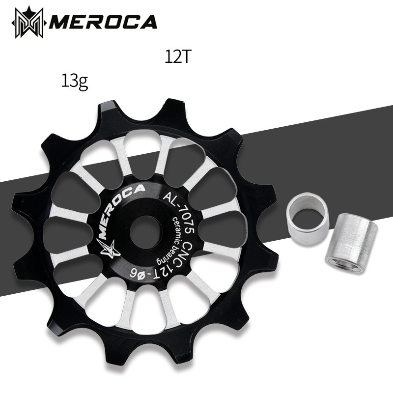 MEROCA 12T MTB Rennrad Schaltwerk Keramik Lagerbier Rolle Breit Schmal Zahn Fahrrad führen Rad Für Shimano Sram: Weiß