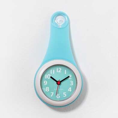 Bathroom waterproof anti-fog suction cup wall clock bathroom suction cup clock(white): 9