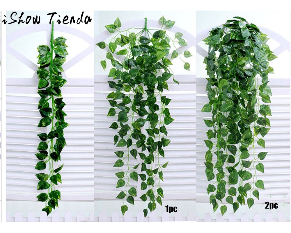 1Pcs Kunstmatige Nep Opknoping Vine Plant Bladeren Garland Home Garden Wanddecoratie Groene 50☋