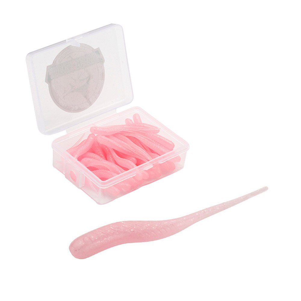 JOHNCOO 50pcs Fishing Lure Rock Fish Soft Bait 40mm 0.34g Silicone Bass Rockfish Swimbait Jig Lure Plastic Baits Worm: D