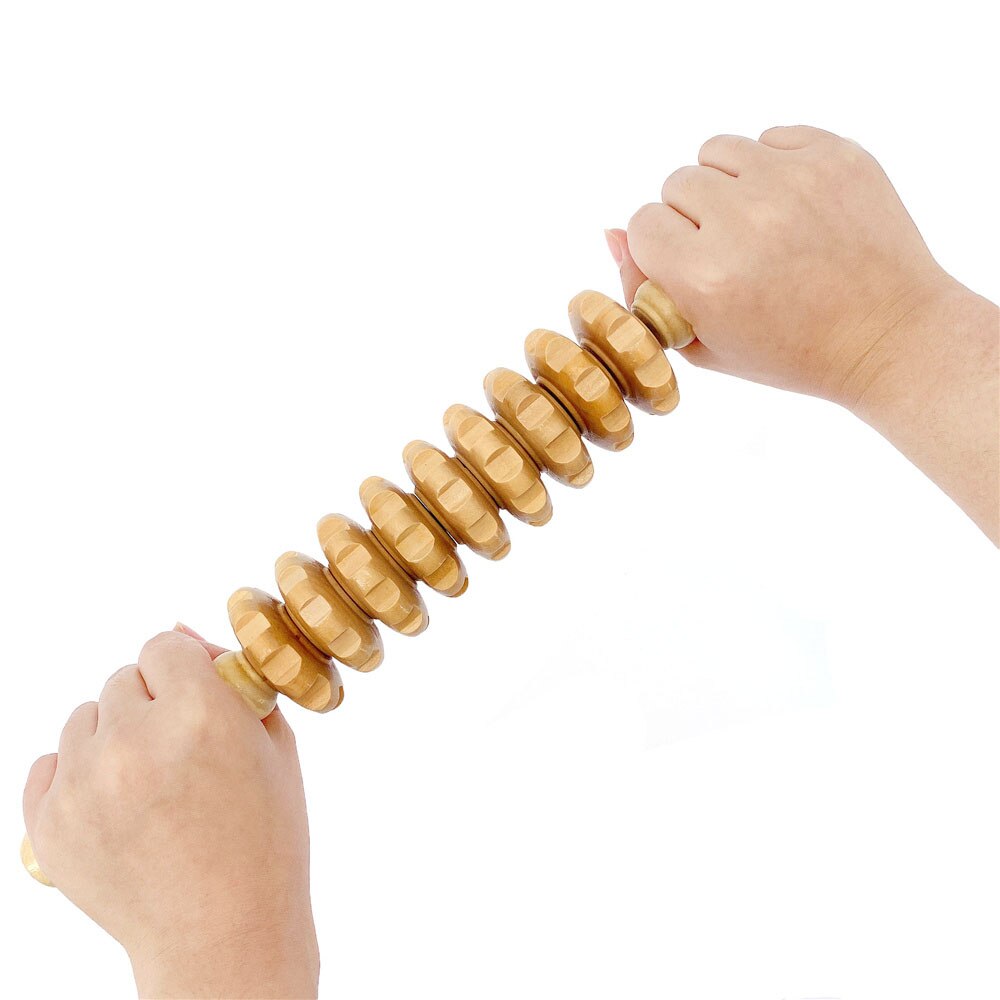 Masajeador de Abdomen de madera de 9 ruedas, rodillo de Fitness multifuncional, herramienta de relajación muscular, masaje de cintura anticelulitis para el cuerpo